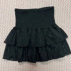 DO + BE Shimmered Black Tiered Skirt